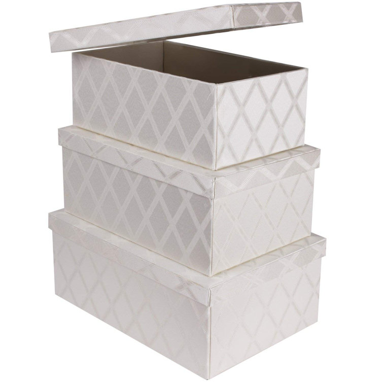 White decorative storage boxes deals